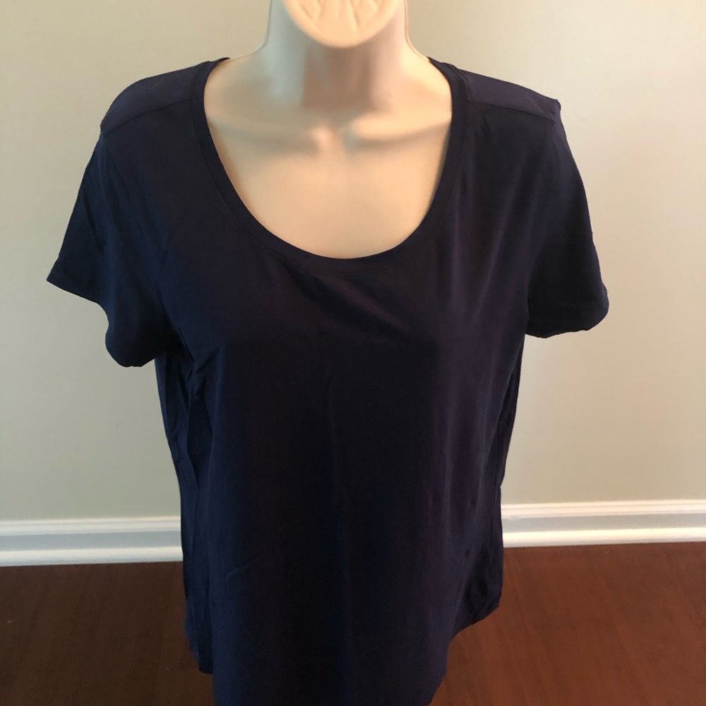 Lily Pulitzer Navy Blue T-Shirt Navy Blue Large